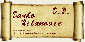 Danko Milanović vizit kartica